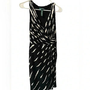 Lauren Ralph Lauren Women’s Dress Size 4 A Line Wrap Stretch Lined V Neck